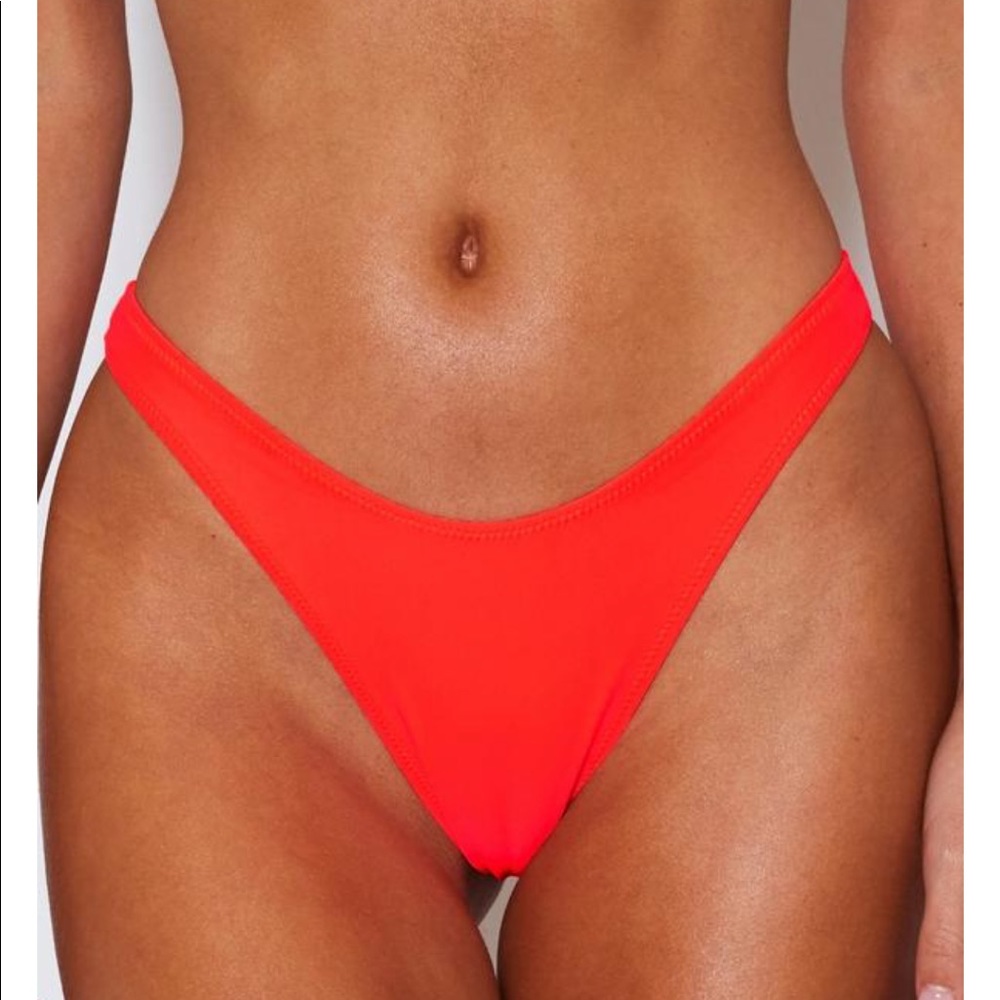 Coral High Rise Bikini Bottoms